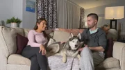 Tim and Veronica get ready to watch with their dog Artemis.