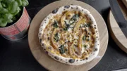 Die Vorspeise von Food-Truckerin Larissa Braun: Pizza mit Kürbis- und Spinat-Belag.