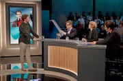 ARD/WDR HART ABER FAIR, "Angst vor der Eskalation: Entscheidet der Ukraine-Krieg die Wahl?", zu Gast bei Louis Klamroth (l): v.l.n.r. Ralf Stegner (SPD), Ines Schwerdtner (Die Linke, Co-Bundesvorsitzende) und Nicole Deitelhoff (Professorin für Politikwissenschaft, Friedens- und Konfliktforscherin).
