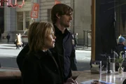 (l-r) Kathryn Erbe as Det. Alexandra Eames, David Flaherty as Brian