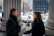 LAW & ORDER: SPECIAL VICTIMS UNIT -- "The Undiscovered Country" Episode 1913 -- Pictured: (l-r) Philip Winchester as Peter Stone, Mariska Hargitay as Lieutenant Olivia Benson