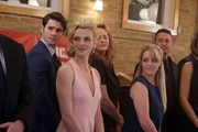 CHICAGO FIRE -- "On the Warpath" Episode 418 -- Pictured: (l-r) Steven R. McQueen as Jimmy Borelli, Kara Killmer as Sylvie Brett --