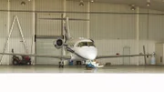 Plane in the hangar.
