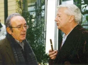 Celino Bleiweiß führt Regiebesprechung mit Dieter Thomas Heck.