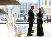 L-R: Tom (Matthew Macfadyen) and Shiv Roy (Sarah Snook)