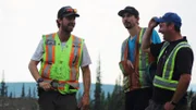 Tyson Lee, Parker Schnabel and Mitch Blaschke mid conversation - happy