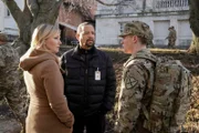LAW & ORDER: SPECIAL VICTIMS UNIT -- "Service" Episode 1918 --  Pictured: (l-r) Kelli Giddish as Detective Amanda Rollins, Ice T as Odafin "Fin" Tutuola, Jack DiFalco as William "Billy" Shaughnessy