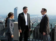 Sameen Shaw (Sarah Shahi); John Reese (Jim Caviezel); Harold Finch (Michael Emerson)