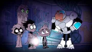 v.li.: Raven, Starfire, Robin, Beast Boy, Cyborg