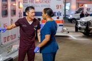 L-R: Dr. Ethan Choi (Brian Tee), Maggie Lockwood (Marlyne Barrett)