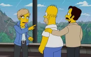 Bourbon Verlanders (r.) Idee, Roboter zu unterrichten, gefällt Homer (M.) und Suze Orman (l.) zunächst. Sie ahnen dicht, was wirklich für ein Spiel getrieben wird ...