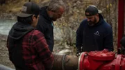 L-R: Trey Charlie, Buzz Legault, Ryan Kent fitting water intake hose with pipe adaptor to pump