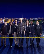 12. Staffel: Das CSI-Team (v.l.): Dr. Albert Robbins (Robert David Hall), Sara Sidle (Jorja Fox), Nick Stokes (George Eads), D.B. Russell (Ted Danson), Catherine Willows (Marg Helgenberger), Greg Sanders (Eric Szmanda) und Captain Jim Brass (Paul Guilfoyle).