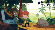 Taylor und Tommy freuen sich darüber, dass auch Sumatra-Nashornbaby Rina die gekühlten Früchte liebt.