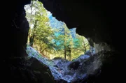 Höhle in den Steilhängen, die den Königssee begrenzen.