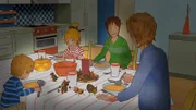 Der Tisch von Familie Klawitter ist mit Selbstgebastelten herbstlich geschmückt.