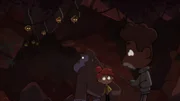 Taylor, Tommy und Gorilla Jack suchen sogar in der Höhle der Riesenflughunde nach dem geflüchteten Hirscheber Jojo.