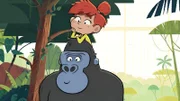 Wenn Taylor im Reservat unterwegs ist, wird sie immer von Jack, dem Gorillamännchen begleitet.