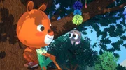 Edmund, das Eichhörnchen, auf seinem Lieblingsplatz.