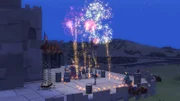 Der Geisterritter überrascht Bö mit einem Feuerwerk.