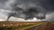 Three tornadoes on the ground at the same time near Dodge City, Kansas, May 24, 2016.