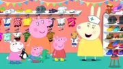 Deshalb gehen Luzie Locke, Mama Wutz, George und Peppa (v.l.n.r.) mit ihren Kuscheltieren in eine Puppenklinik.
