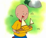 Caillou ist von Spielzeugbooten begeistert. Gerne hätte er ein eigenes.