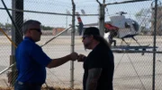 Ken Cage and Danny Thompson find the helicopter they plan to repo.