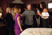 V.l.: Jan Nash (Executive Producer), Maura Isles (Sasha Alexander), Michael M. Robin (Regisseur), Jane Rizzoli (Angie Harmon)