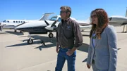 Kevin Lacey and Heather Sterzick look for the plane they want to repo.