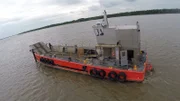 Austin takes the ship out for a sea trial after fixing it.