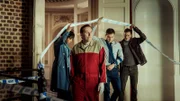 v.l.n.r.: Lisa Donckers (Emma Naomi), Professor Jasper Tempest (Ben Miller), DS Dan Winters (Barney White) und Reverend Virgil Hall (Richard Lintern).