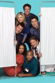 Judy Reyes (Carla Espinosa), Neil Flynn (Hausmeister), Sarah Chalke (Elliot Reid), John C. McGinley (Dr. Perry Cox), Zach Braff (John 'J.D.' Dorian), Ken Jenkins (Dr. Bob Kelso), Donald Faison (Chris Turk).
