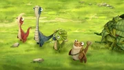 Als T-Rex Ärger mit Giganto bekommt, muss er versprechen, dass er den ganzen Tag lang nett sein wird.
