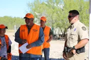 Game Warden Kevin Winters with youth hunting group.