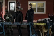 L-R: Donovan (KEVIN HANCHARD), Charlie (JOHN REARDON) and Rex (DIESEL VOM BURGIMWALD) on scene