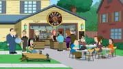 Stan (l.), Klaus (2.v.l.), Hayley (4.v.l.), Jeff (5.v.l.), Tuttle (5.v.r.)