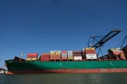 A large container ship at the Port of Baltimore. (National Geographic/Aaron Webster)