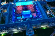 Der Veranstaltungsort der Jazzopen 2024 - Das Stuttgarter Schloss aus der Vogelperspektive.