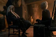 l-r: Corlys Velaryon (Steve Toussaint), Rhaenys Targaryen (Eve Best)
