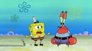 L-R: SpongeBob SquarePants, Mr. Krabs.