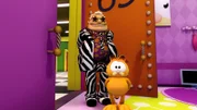 Garfield unterbricht den Dreh an dieser Episode und läuft schnurstracks in das Büro seines Produzenten, da er mit den eingespielten Lachern nicht einverstanden ist.