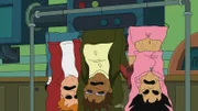 Was ist nur mit Philip J. Fry (l.), Hermes Conrad (M.) und Amy Wong (r.) passiert?