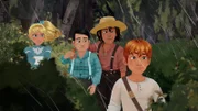 Becky, Ben, Huck und Tom sind im Wald unterwegs, als ein Sturm aufzieht.