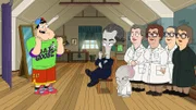 Stan Smith (l.), Roger (2.v.l.), Rogu (3.v.l.), Martha (m.)