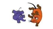 Die Maus und der Elefant.