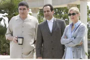 Man" -- Pictured (l-r) Alfred Molina als Peter Magneri, Tony Shalhoub als Adrian Monk, Traylor Howard als Natalie Teeger.
