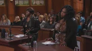 Two women standing in a court