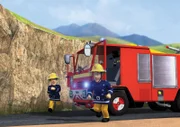 Feuerwehrmann Sam und Elvis werden am Strand gebraucht. Normen steckt in der Klemme.
