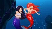 Cleo (li.) und Rikki suchen nach der geheimnisvollen Alge, die Emma berührt hat.